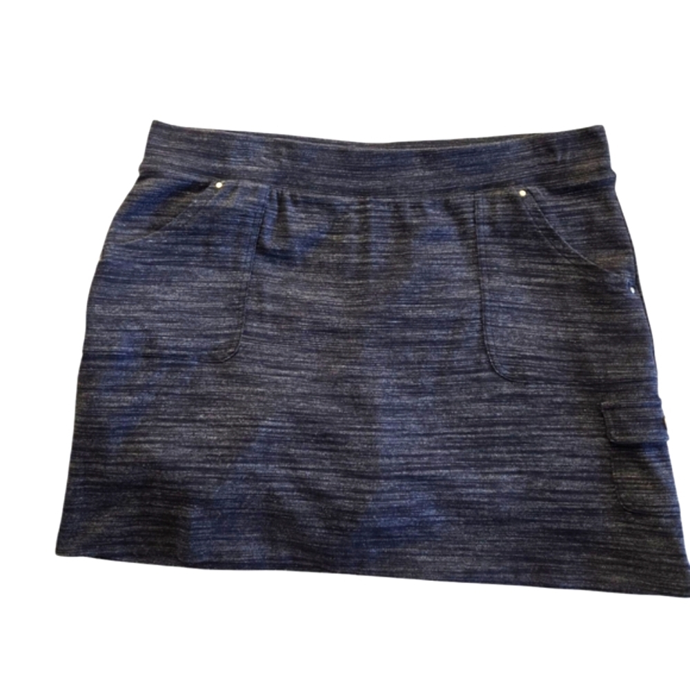 Croft & Barrow Skort Pull On Navy Space Dye W/pockets XL